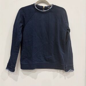 J. Crew Blue and White Women's Sweatshirt